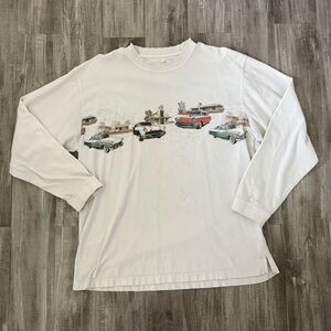 Vintage Car Graphic White Men's Shirt